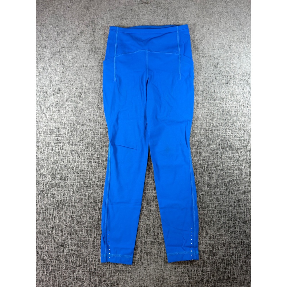 Lululemon Fast and Free High Rise Leggings Blue Pockets Size 4